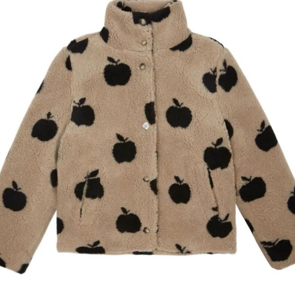 NWT EMILE ET IDA Apple Sherpa CoatBeige fleece lightly padded fleece jacket